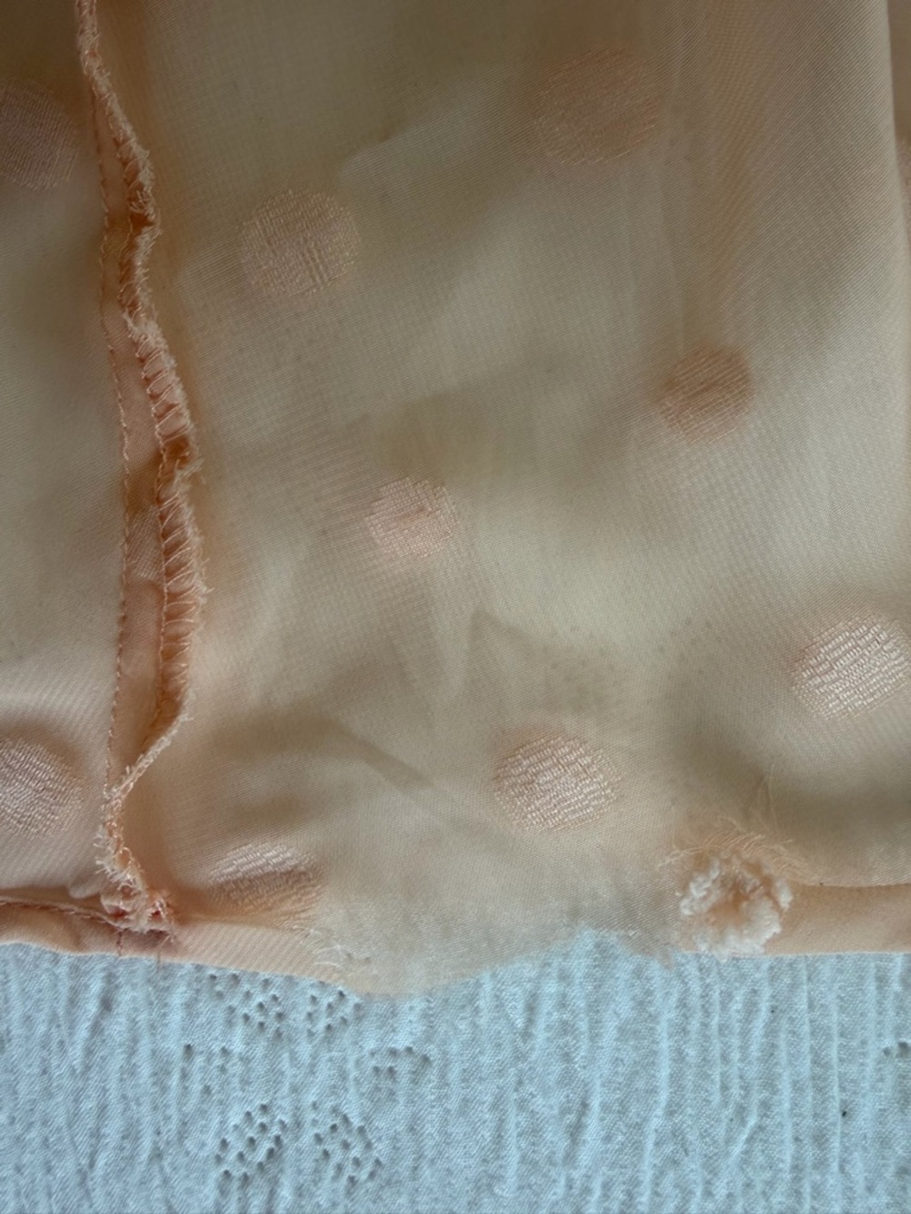 Polagram Summer Midi Dress Peach V-Neck Swiss Dot size M - Picture 10 of 10
